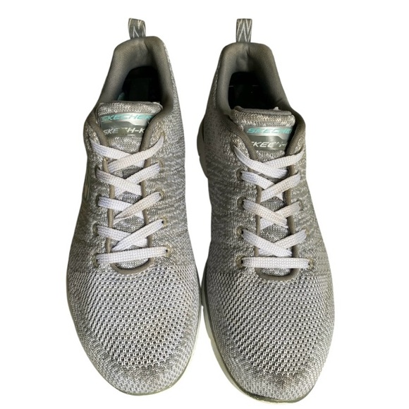 SKECHERS | Grey Knit Air Cooled Comfy Athletic Running Y2k Retro Sneakers 8. - Picture 5 of 9